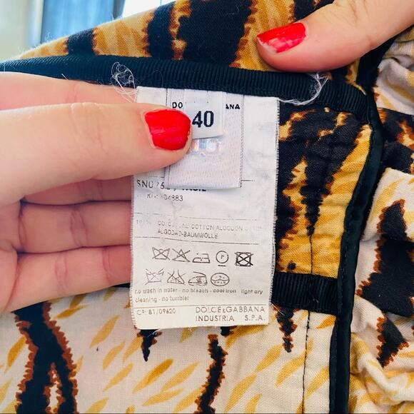 DG DOLCE GABBANA Gold Black Animal Print Corset Peplum Tank Top Blouse Shirt 40 - Picture 9 of 11